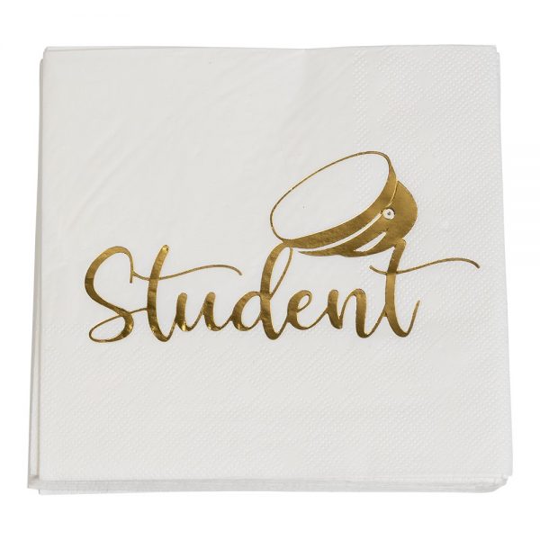 Student Servett Guld 33x33 cm