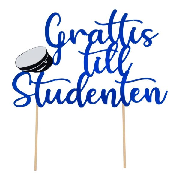 Cake Topper Grattis Till Studenten Blå